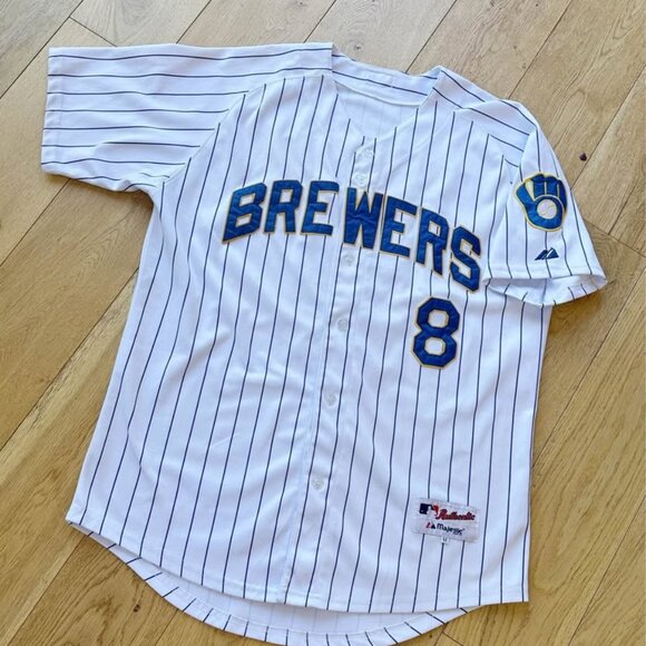 Milwaukee Brewers Ryan Braun #8 Jersey Authentic Majestic Y2K MLB Size 52 - Picture 1 of 7